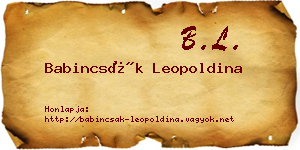 Babincsák Leopoldina névjegykártya